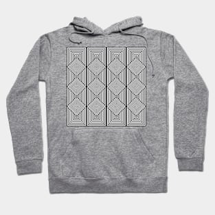 Optical Illusion V Black and White Hoodie